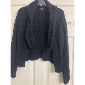 Banana Republic Open Knit Cardigan Size M Lambs Wool Blend